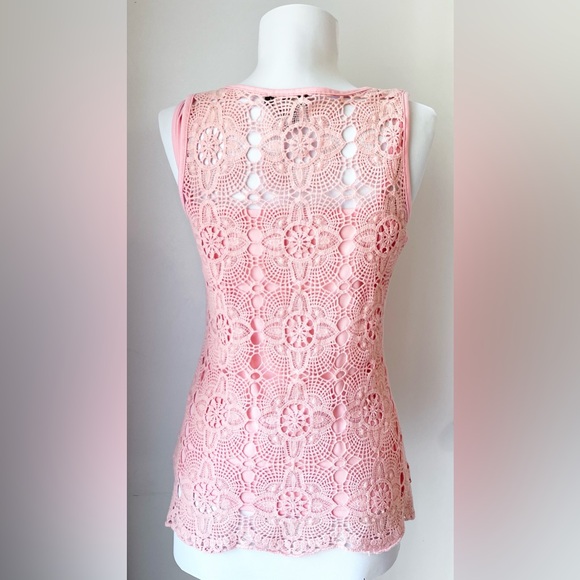 Crocheted Top in Peach Two Pieces Size S Willi Smith - Picture 2 of 9